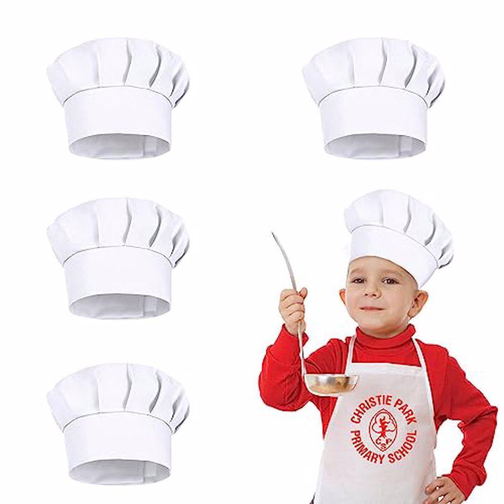 4 قطع قبعات طهاة بيضاء للأطفال - مراجعة Kids Outdoor Kitchen Accessories وسعره